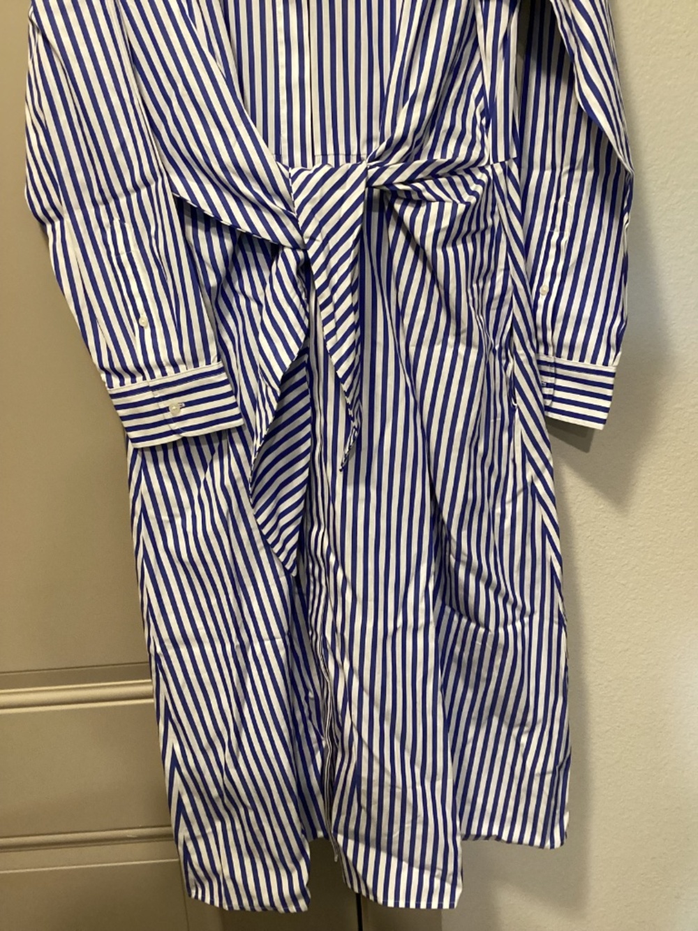 Lauren Ralph Lauren Stripe Long Sleeve Cotton Broadcloth Shirtdress, size 10 - Picture 6 of 14